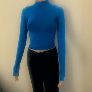 SKIMS SOFT SMOOTHING BRIGHT BLUE TURTLENECK TOP